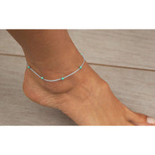 Load image into Gallery viewer, Handmade Anklet With Turquoise Beads With Gold Or Silver Chain