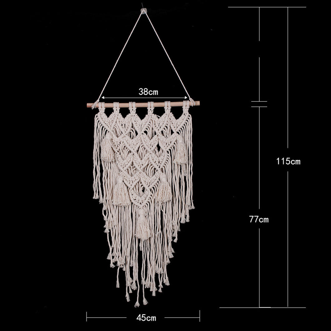 Pretty Boho Macramé Hand Woven Wall Hanging Tapestry - Intricate Details